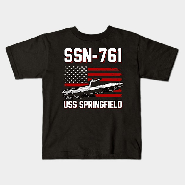 SSN-761 USS Springfield T-Shirt Kids T-Shirt by Zone32